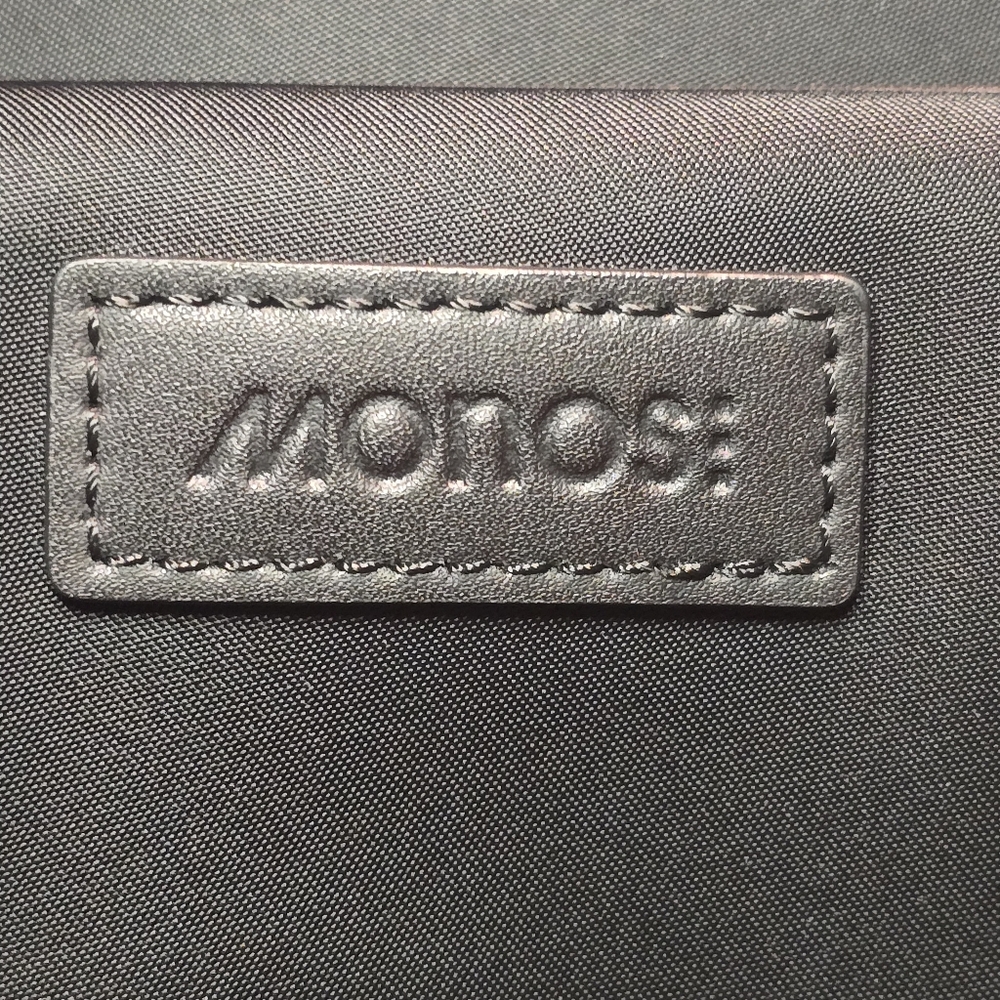 Monos Metro Duffel Black Vegan Leather Travel Bag Quicksnap Water Reaistant - Picture 2 of 16